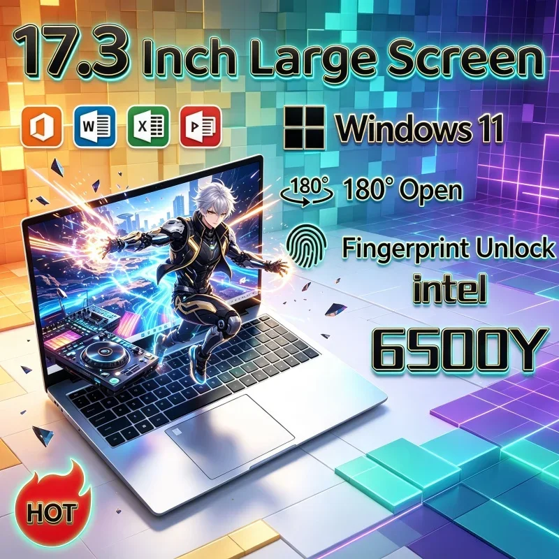 New 17.3" Laptop Intel Core 6500Y 32GB RAM 2TB SSD Fingerprint Recognition Earnest Notebook PC
