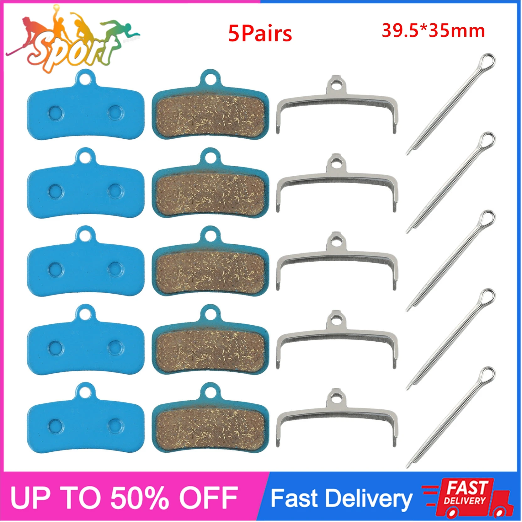 5 Pairs Of Bicycle Brake Pads For D03S D02S Saint BR-M810 BR-M820 Deore XT BR-M8020 BR-M8120 Series Brake Pads Replacement Parts