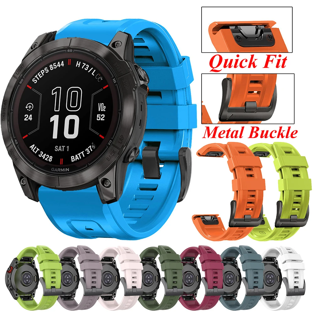 22mm 26mm Silicone Strap For Garmin Fenix 9 Pro/8/7X 7 Pro Solar/6X 6 Sapphire 5 5X 3 3HR/Epix Approach S62 QuickFit Watch Band