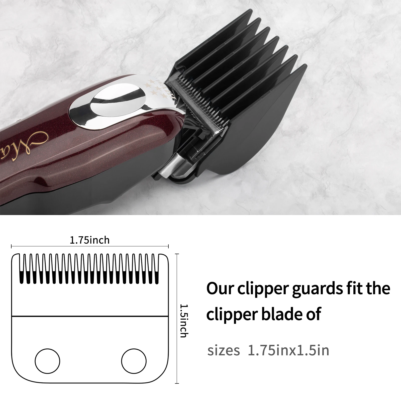 Yinke Clipper Guards Set for Wahl Hair Clippers Trimmers,6 Cutting Lengths 1.25/1.5/1.75/2/2.25/2.5 inch,Fits Most Wahl Clippers