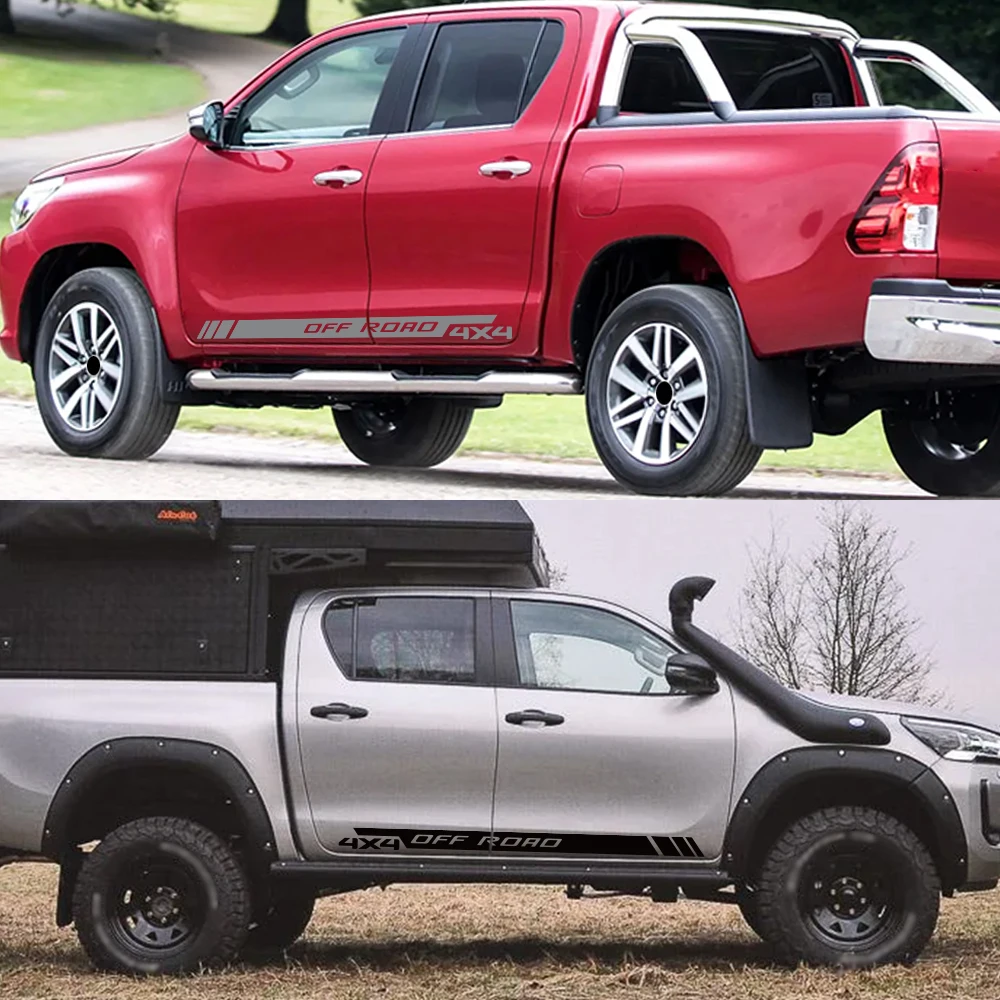 

4x4 OFF ROAD автомобильные наклейки дверной боковой комплект для Toyota Hilux Wrap виниловая пленка водонепроницаемые наклейки из ПВХ внешние автомобильные аксессуары