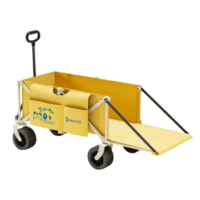 

Large Capacity Four-wheel Platform Portable Folding Push Cart Storage Internet Celebrity Recommended For Camping Outdoor Use OEM