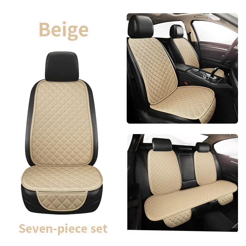 Four Seasons Leather Car Seat Cushion Pad Mat Car Seat Covers Set Front Rear Seat Protector Auto Interior Accessories Universal