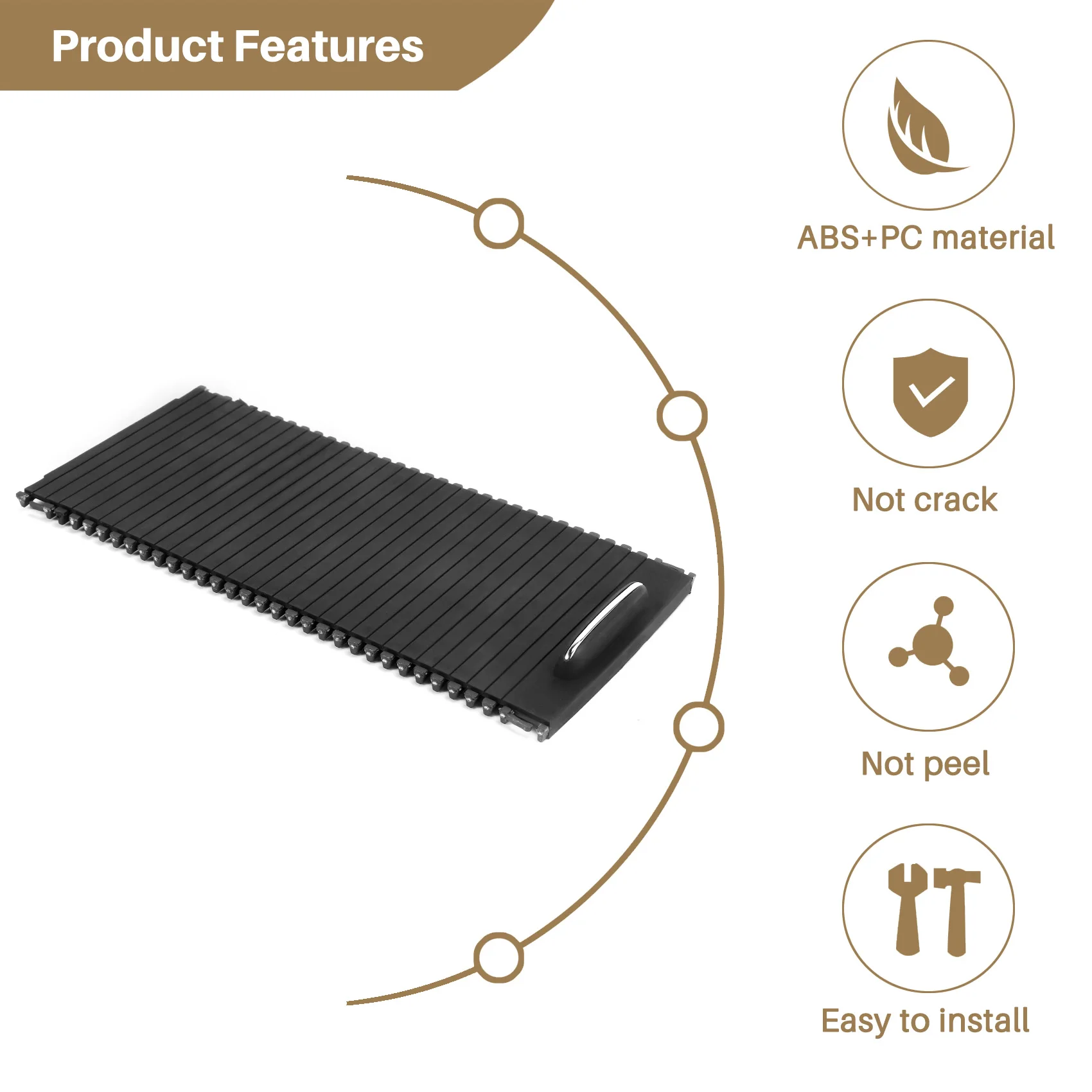 AT77 자동차 내부 실내 센터 콘솔 롤러 블라인드 커버 메르세데스 C-Calss W204 S204 E 클래스 W212 S212 A 20468076079051