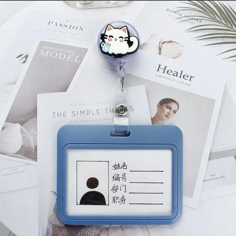 1 قطعة Miniso سانريو شارة بكرة قابل للسحب ID الحبل اسم بطاقة تعريف شارة حامل كليب معاطف للأطباء والممرضات طالب مكتب الملحقات