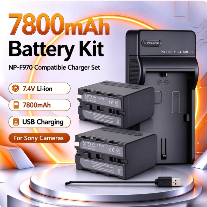 7800mAh NP-F970 NP-F960 NP F970 F960 Li-ion Battery + USB Charger For Sony NP F750 F550 F530 F970 F570 F770 F960 F930 F950 F330