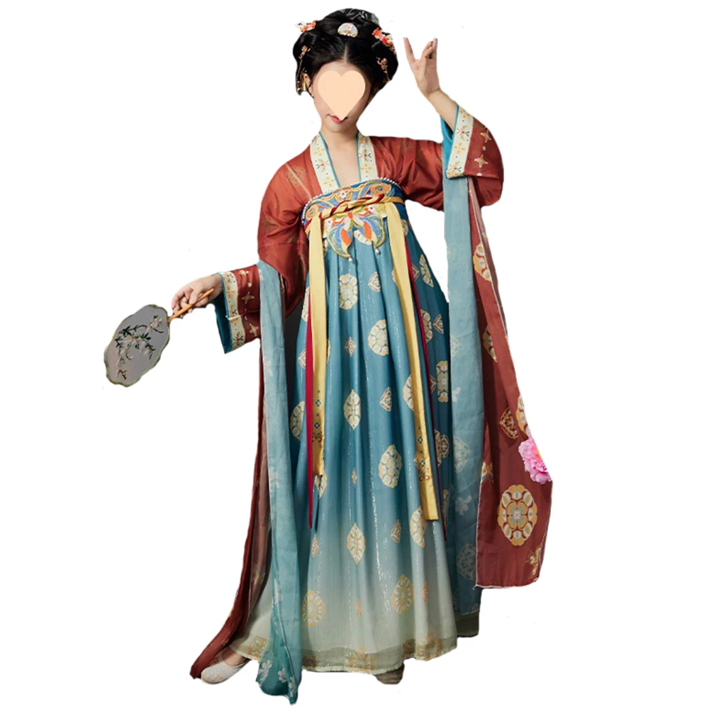 Tang dynasty babado hanfu vestido para mulheres, antigo traje cosplay tradicional chinês, vestido princesa carnaval, vestido de fada hanfu dance