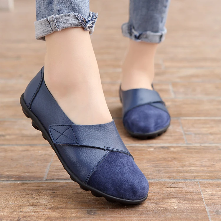 Frau Schuhe Weiche Leder Low Heels Schuhe frauen Elegante Wohnungen 2025, Casual Flache Schuhe Frauen Schuhe Neue Müßiggänger Zapatos mujer – Detail 6
