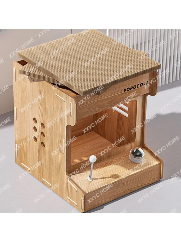 

Game Machine Cat Scratch Board Cat Nest Integrated Corrugated Box House Cat Wear-Resistant Non-Chip Toy Double-Layer House