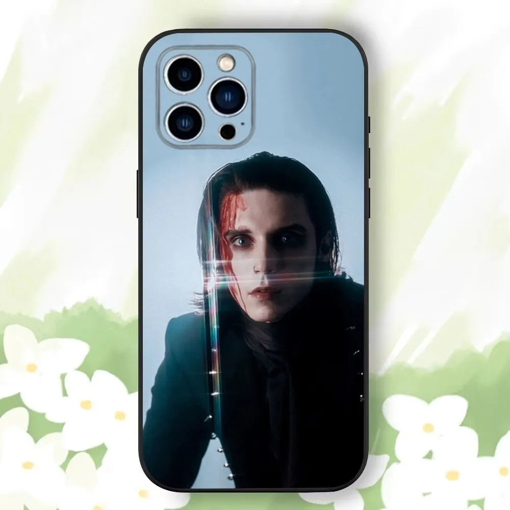 حافظة هاتف Andy Biersack Veil Brides BVB لهاتف iPhone 16,15,14,13,12,11 Plus، Pro Max، XS، X، XR، SE، Mini، 8، 7، غطاء أسود من السيليكون الناعم