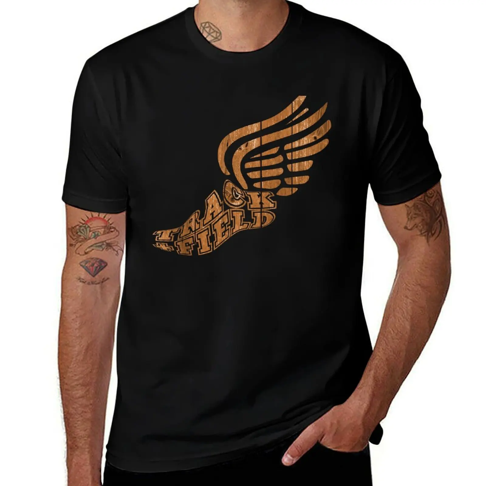 Track and Field Logo T-Shirt Outdoor Sports Short Sleeve Top
