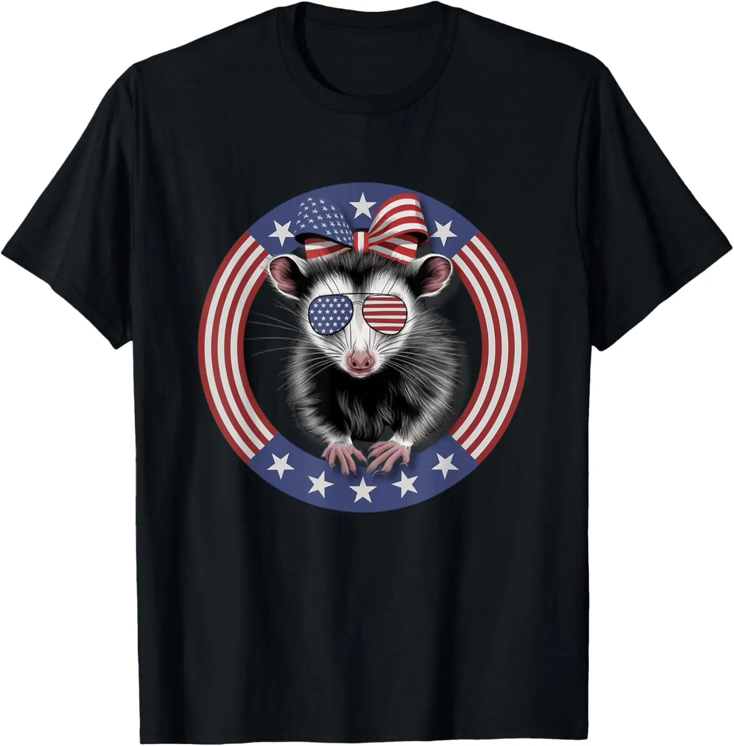

Patriotic Possum 4th Of July Funny American USA Flag T-Shirt