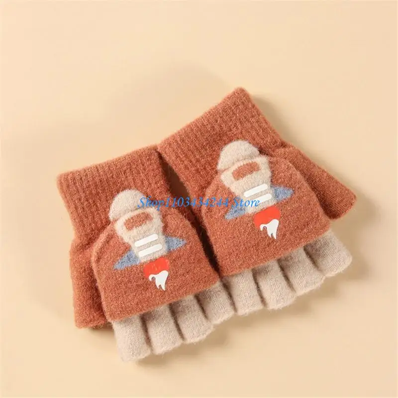 Luvas macias inverno Luvas conversíveis meio e dedo inteiro com luva quente