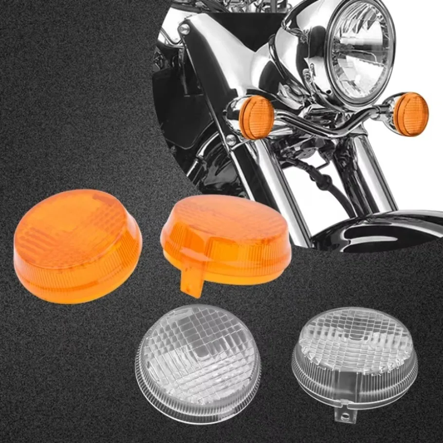 1SET Motorcycle Len Cover Yellow Clear ABS Turn Signal Indicator Moto Light Fit For Honda Shadow For Kawasaki Vulcan