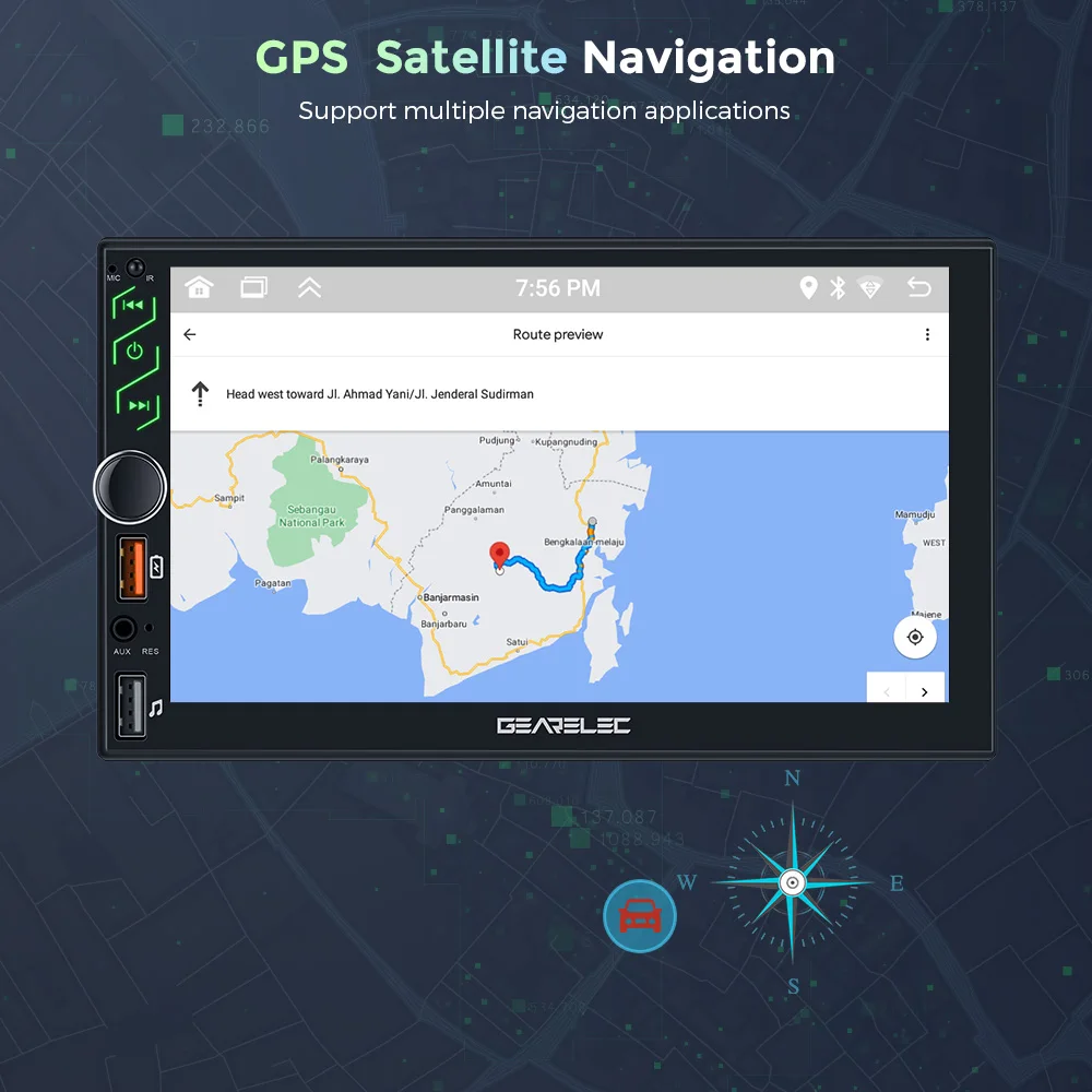 مشغل وسائط متعددة عالمي مع شاشة لمس عالية الدقة ، راديو سيارة ، مشغل سيارة أندرويد ، FM ، بلوتوث ، 2 دين ، 13 بوصة ، 7 بوصة #5