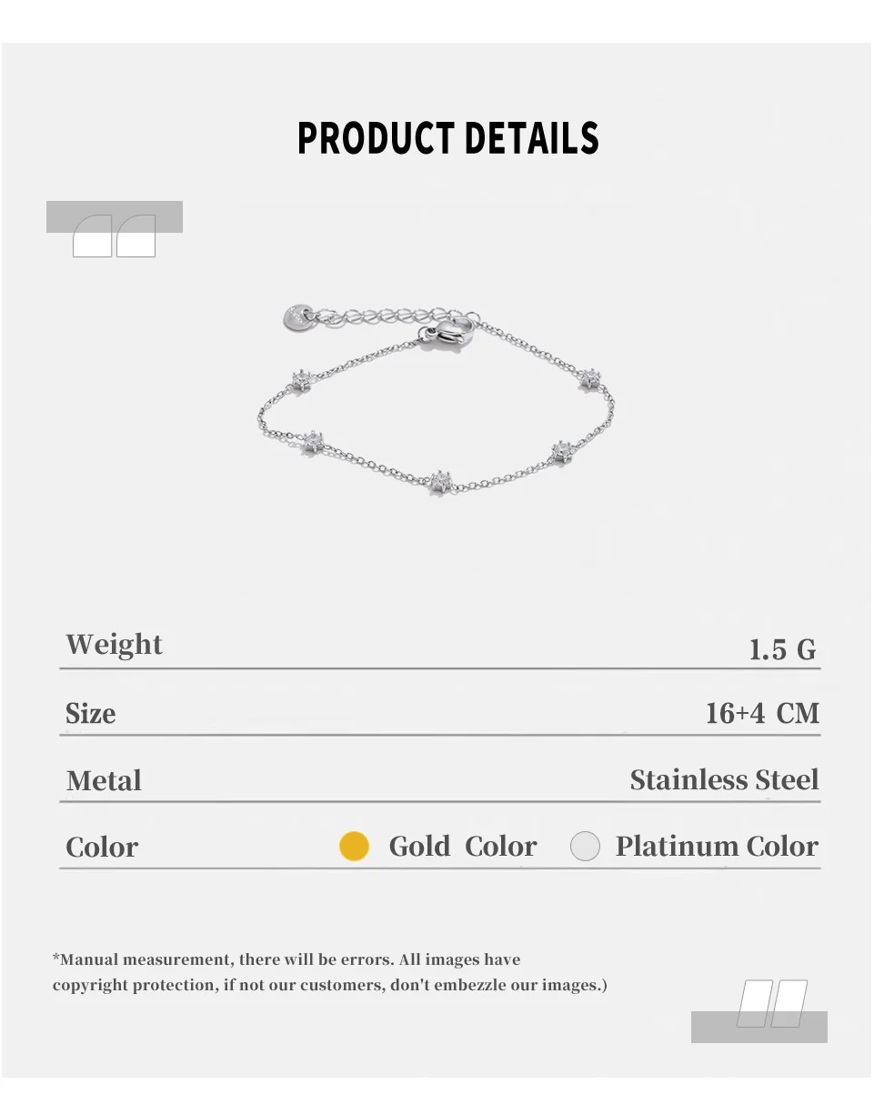 NiNice 316L Stainless Steel Bracelet Cubic Zirconia Exquisite Temperament Popular Fashion Simple Selection Jewelry Wholesale