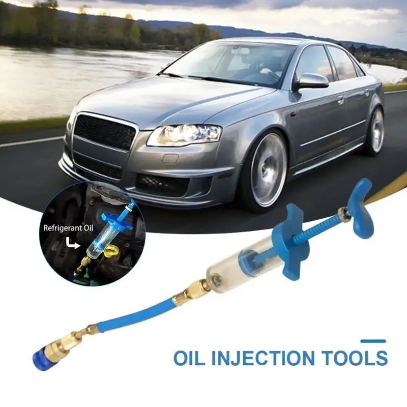

31BC 1 Ounce 1/4" Air Conditioning Car Oil Injections Dye Injector Tool Filling Tube