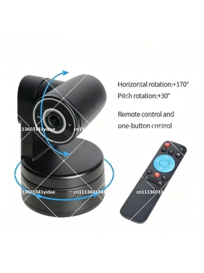 4K USB PTZ Webcam with 90° Wide Angle, 3X Digital Zoom, Auto Framing for Live Streaming