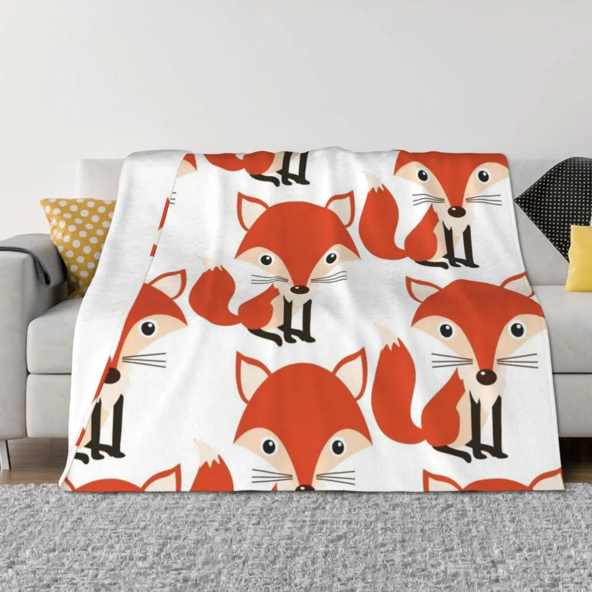

Fox Child Throw Blanket decorative Personalized Gift Furry valentine gift ideas Blankets