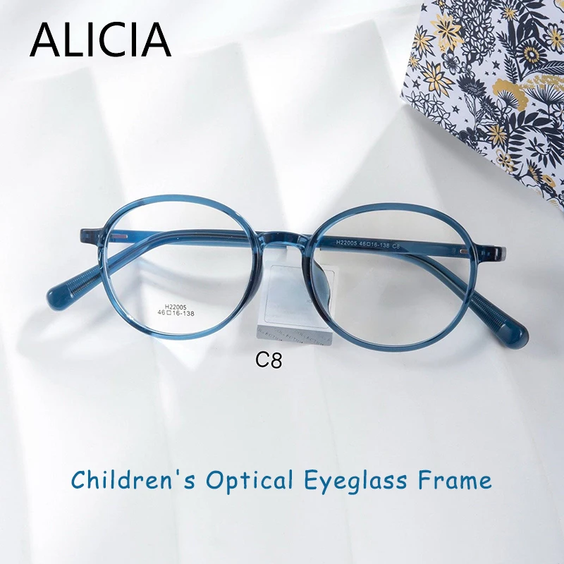 

ALICIA модные очки для мальчиков и девочек, студенческие очки для подростков, ультра легкий сплав TR90, оптическая оправа для очков по рецепту, детская оправа