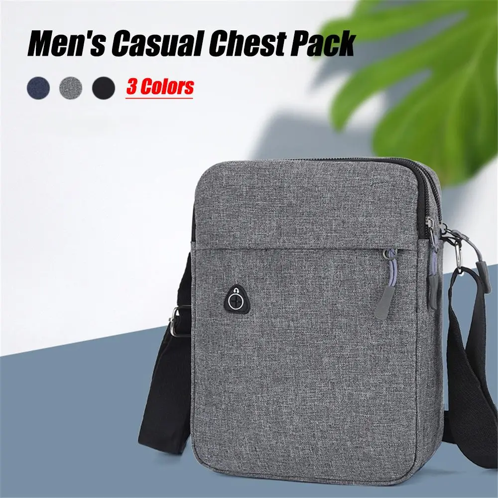 Men Phone Bag Crossbody Bag Fashion Shoulder Bags Mini Male Chest Pack Canvas Travel Clutch Bag Simple Black Packet