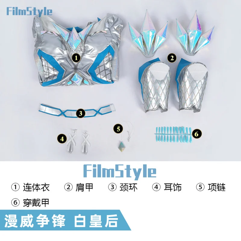 زي الملكة البيضاء التأثيري إيما فروست المنافسين زي الهالوين كرنفال حفلة عيد الميلاد لعب دور الملابس الملابس للنساء #4