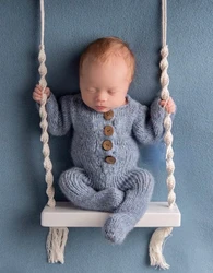 Newborn Photography Props Baby Swing Chair Wooden Furniture Infants Photo Shooting Prop Accessories Baby Photo Props Swings