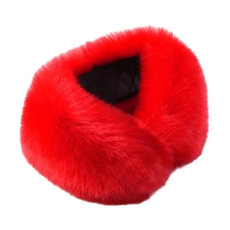 

652F Artificial Furs Circle Scarf Cold Accessory Ergonomic Neck Wrap