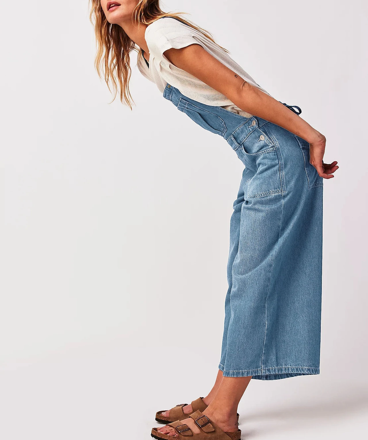 Denim Blue Cotton Straigth Ankle-length Pants Jump Suits For Women Jumpsuits Casual Loose One Piece Outfit Summer Boho Overall