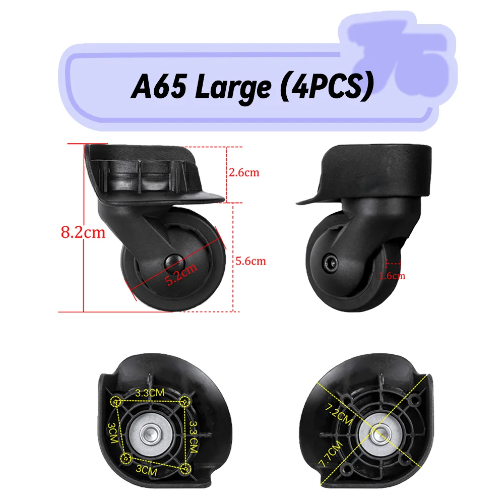 For Hongsheng A65 Rotating Smooth Silent Shock Absorbing Wheel Accessories Wheels Casters Universal Wheel Replacement Suitcase