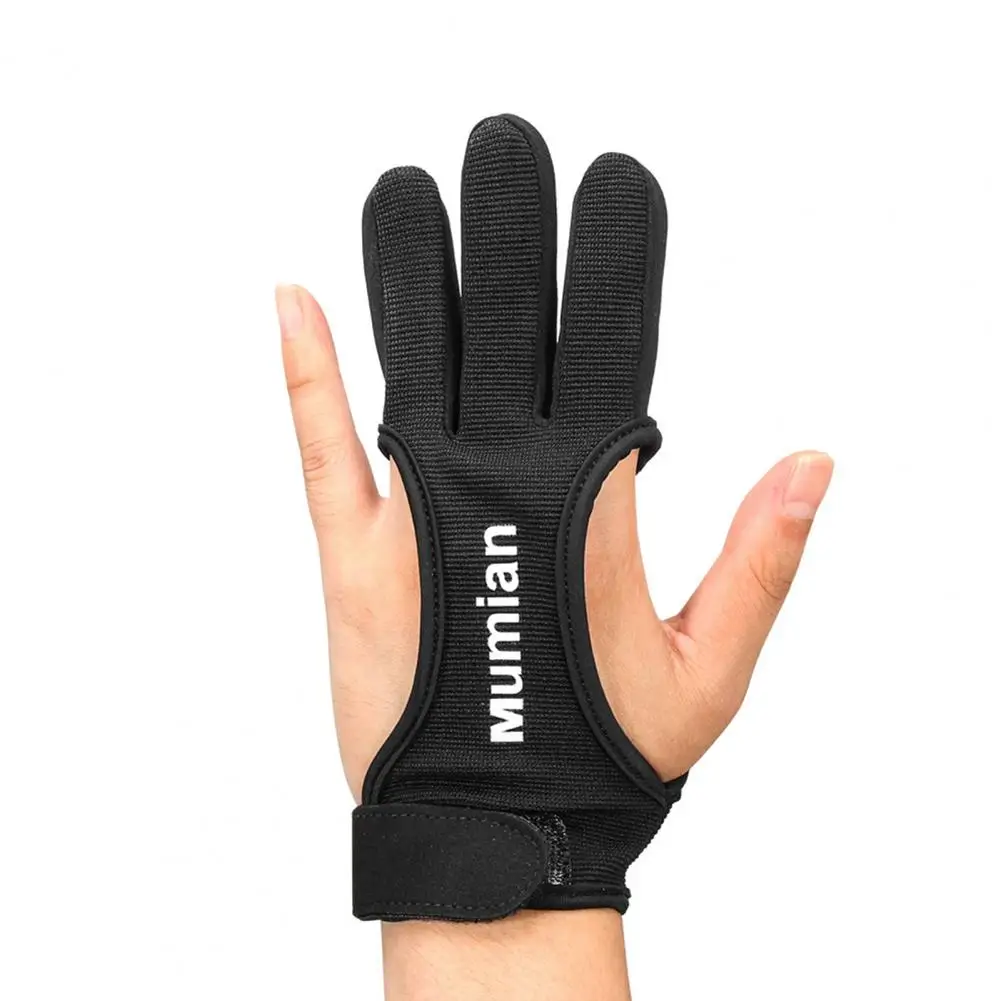 1Pc Archery Finger Gloves Mumian Archery Gloves Breathable Sweat Adsorbed Handmade Shooting Hunting Three Finger Gloves Guard