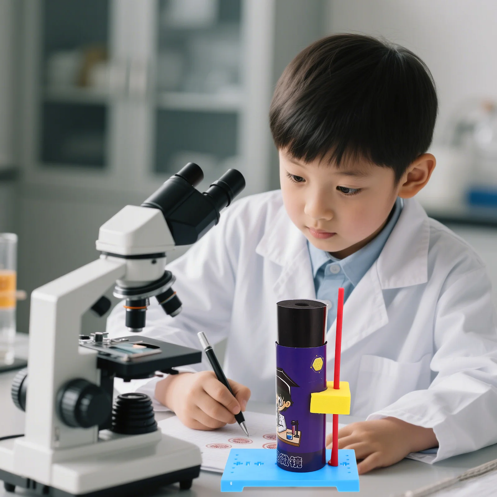 

's Portable Microscope Diy Material Handheld Assembly Puzzle Biology Kit