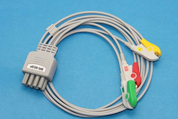 FOR Nihon Kohden BR-903P ECG Cable 3 Lead ECG Wires IEC Clip