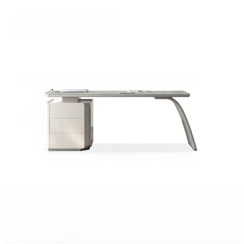 Escritorio de Computadora de Diseño Elegante, Moderno, Estilo Nórdico, de Madera, para Oficina, Estudio, Escritorio Ejecutivo Blanco, Muebles de Oficina