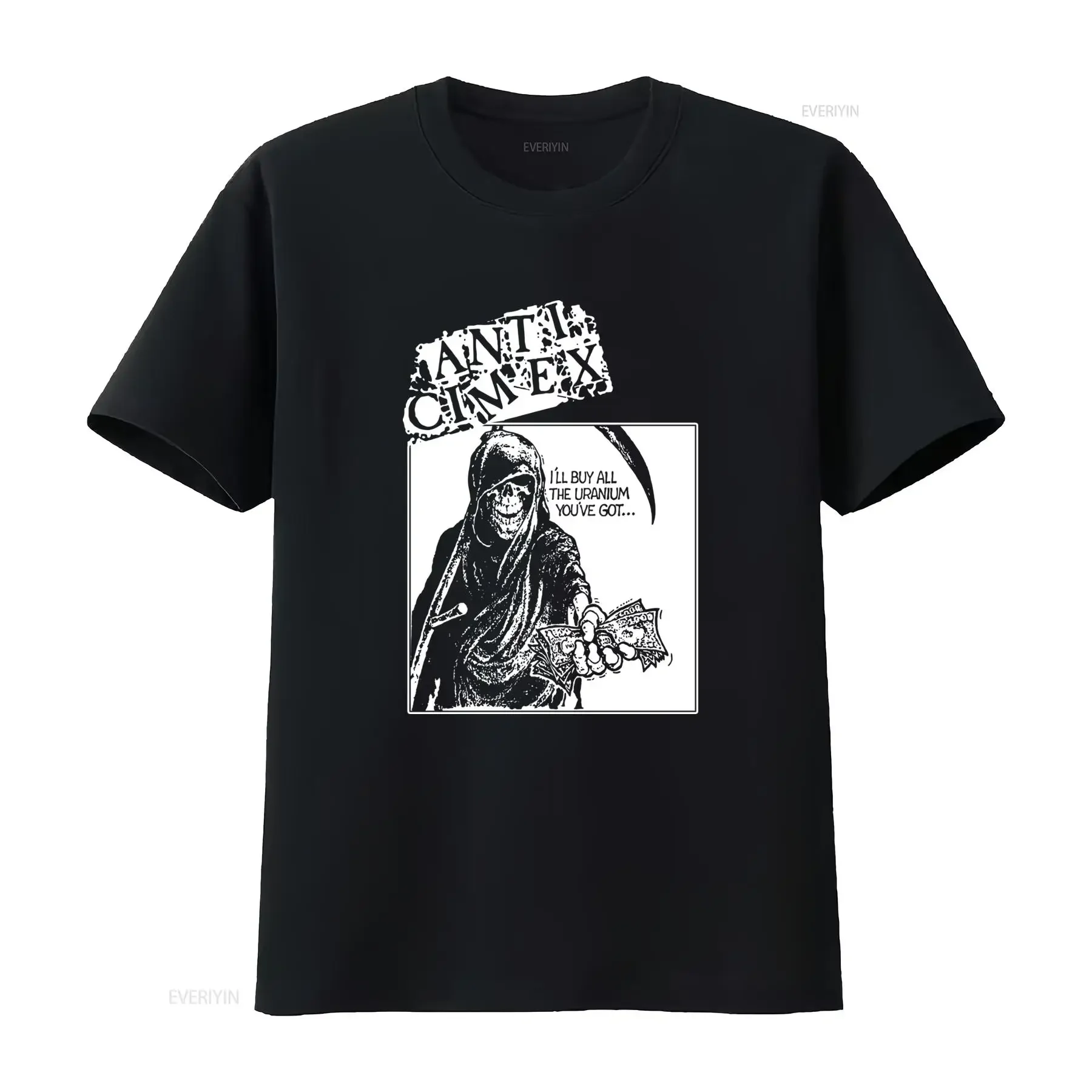 Camiseta sin mangas negra para hombre Anti Cimex, diseño sueco hardcore punk D Beat con texto Grim Reaper Uranium, talla L vintage