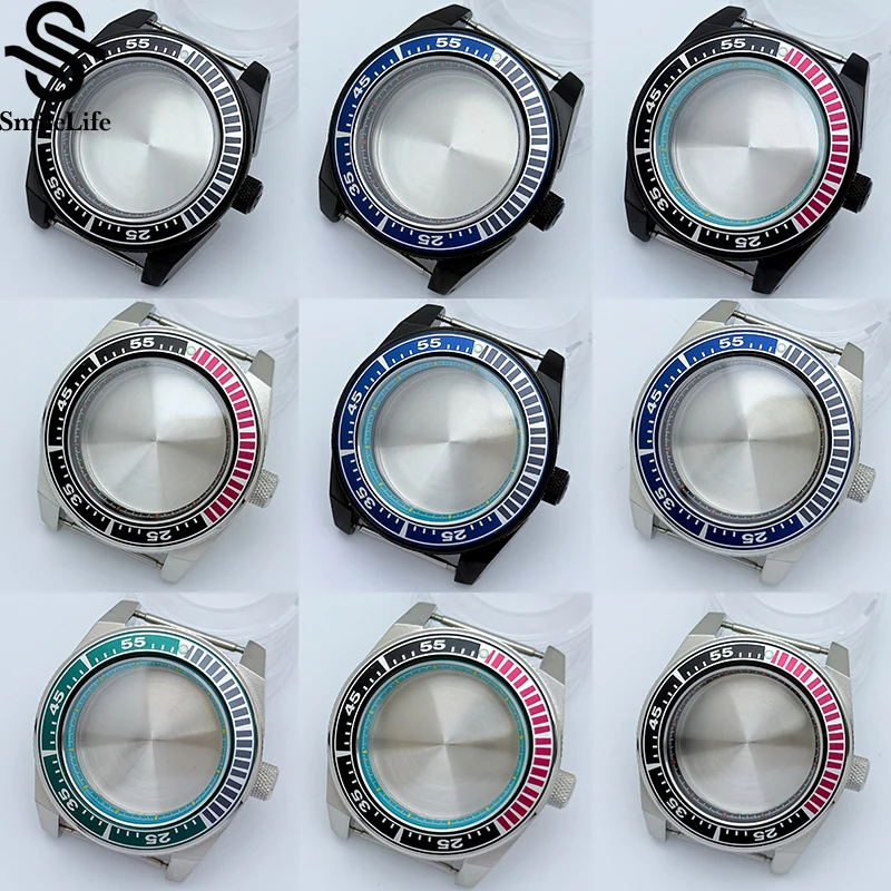 

SmileLife 43mm PVD Sapphire Glass Watch Case Aluminium Bezel Diver Waterproof Fit NH35/NH36 Movement Watch Accessories