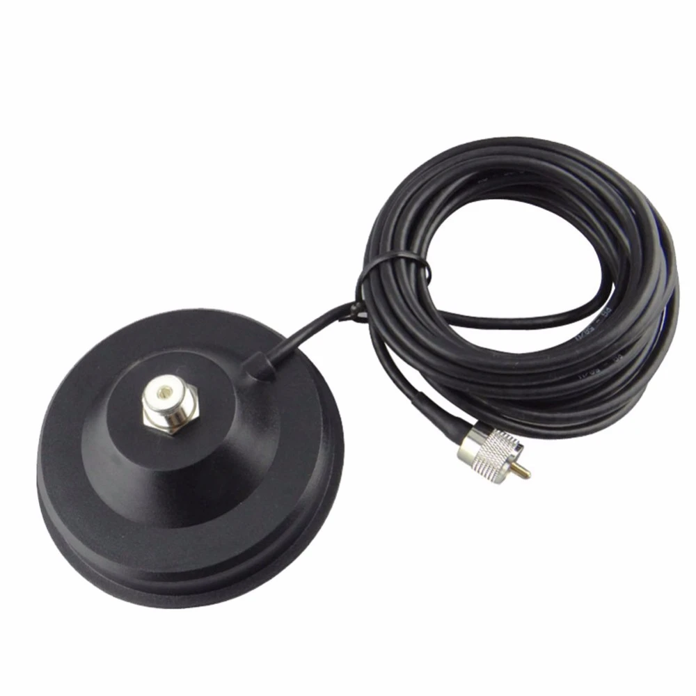 Big Magnetic Mount Base 12CM With 5M Extension Coaxial Cable For Baofeng TYT QYT KT-7900D Baojie BJ-218 Mobile Radio Antenna