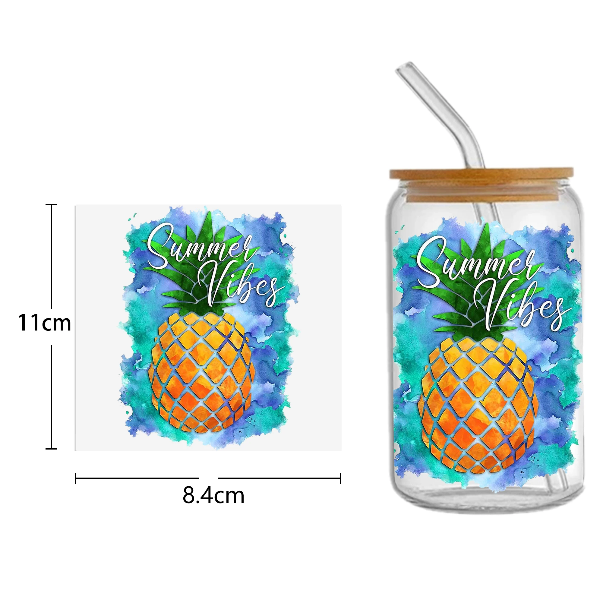 Beach Sea 16oz Tumbler Template DTF Sticker Cup Cool Personalize UV Wrap Transfer Sticker Custom Label DIY Waterproof