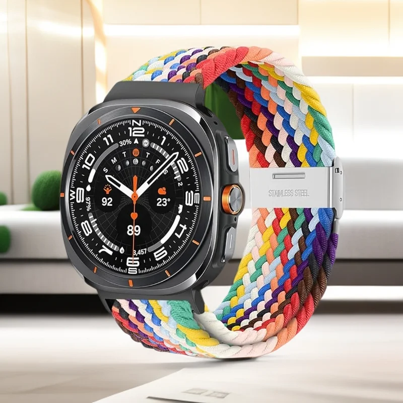 1pcs Nylon Elastic Braided Watch Strap For Samsung Galaxy Watch 8Classic 46mm/Ultra 47MM metal buckle  For Samsung Galaxy Watch8
