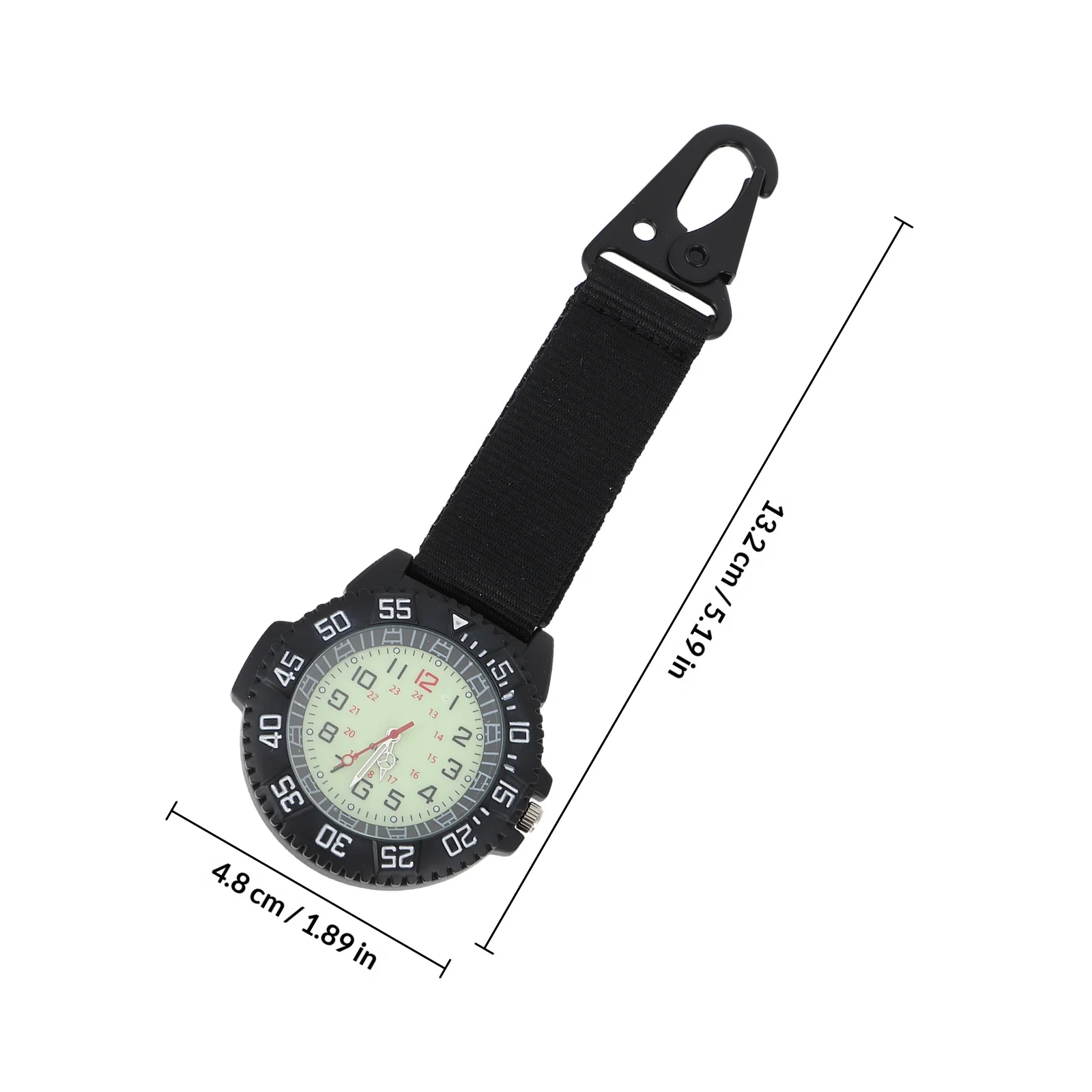 Lightweight Backpacker Clip Watch with Digital Dial Carabiner Design Outdoor Pocket Watch for Hiking Mountaineering Camping