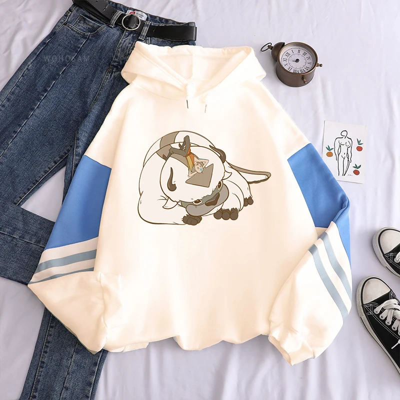 Avatar The Last Airbender Aang Appa Cartoon Hoodies For Women Harajuku Streetwear Long Sleeves Oversized Winter Sweatshirts