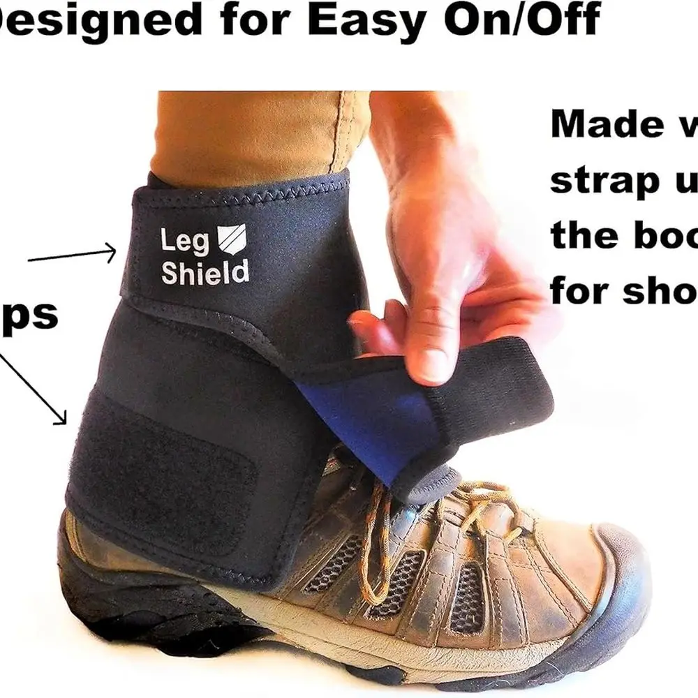 Low Gaiters - Hook & Loop Design for Easy On/Off - Neoprene Leg Gaiters for Hiking, Cross Country Skiing, Yard Work - Comfortabl