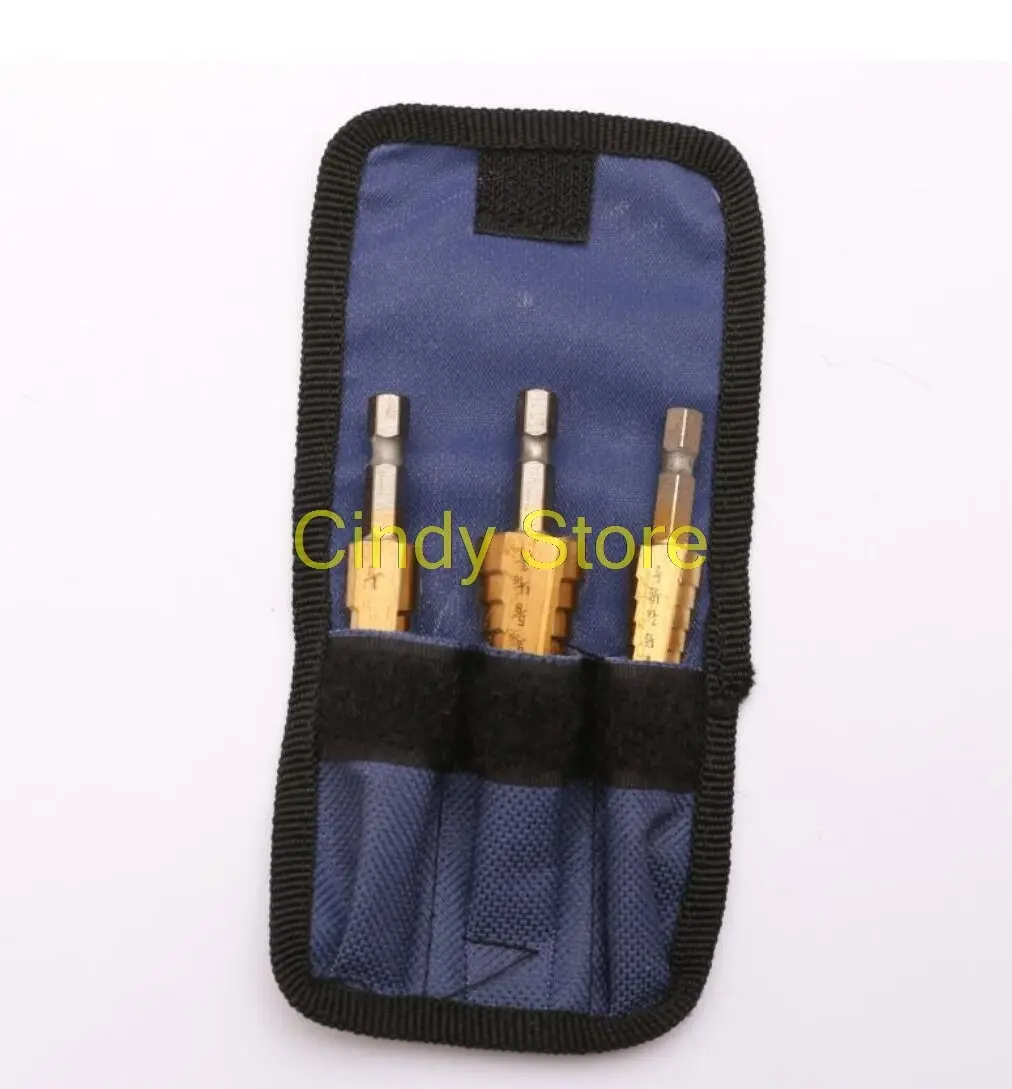 3pcs Titanium Nitride Coated Step Drill Set Quick-change 1/4