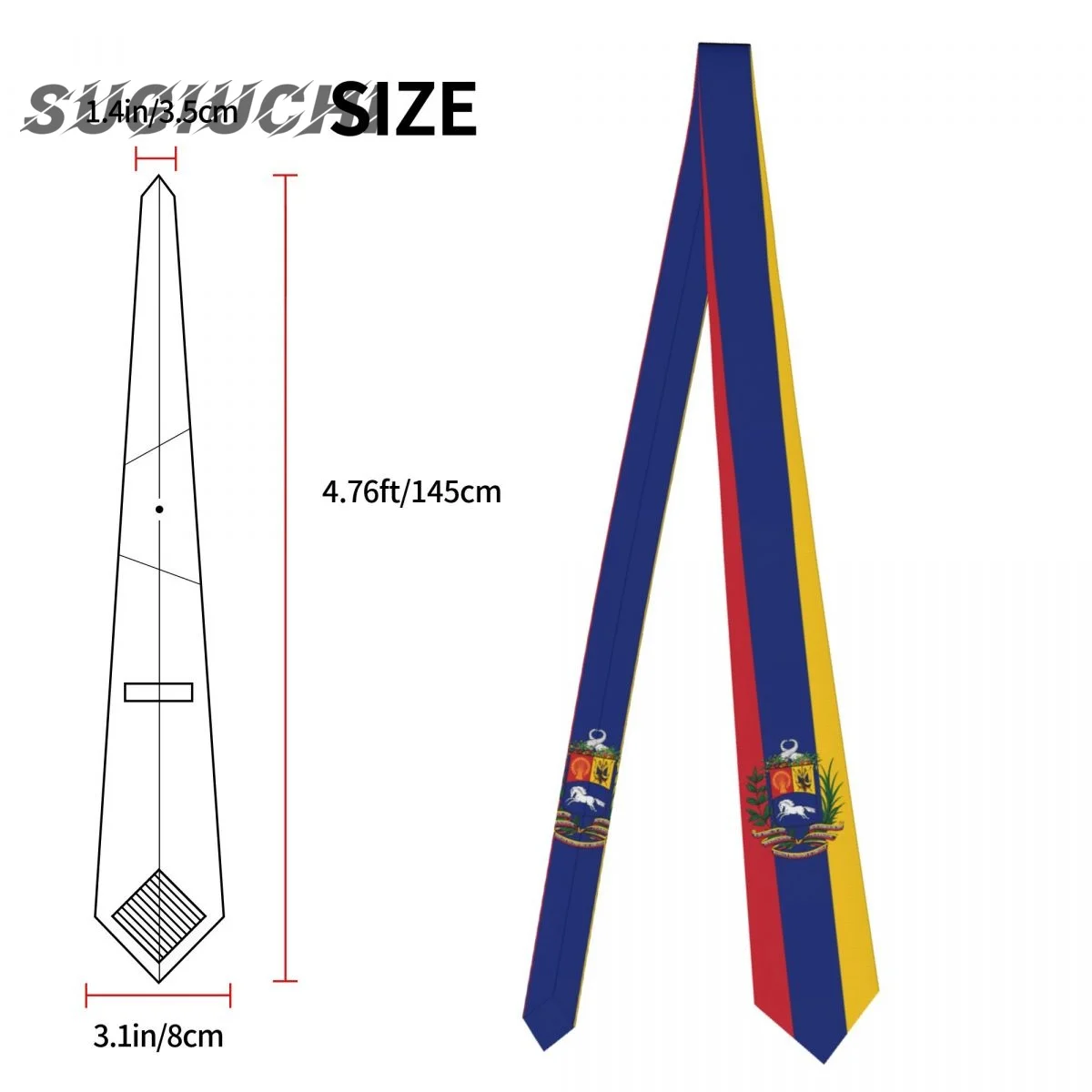Venezuela Country Flag Neck Ties For Men Women Casual Plaid Tie Suits Slim Wedding Party Necktie Gravatas