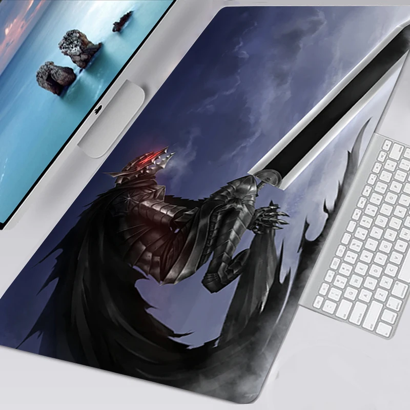 Tapis De Souris Berserk Guts Anime Mouse Pad Gamer Alfombrilla Gaming Large Mousepad Deskmat Rubber Non-slip Mousepad Mouse Mat