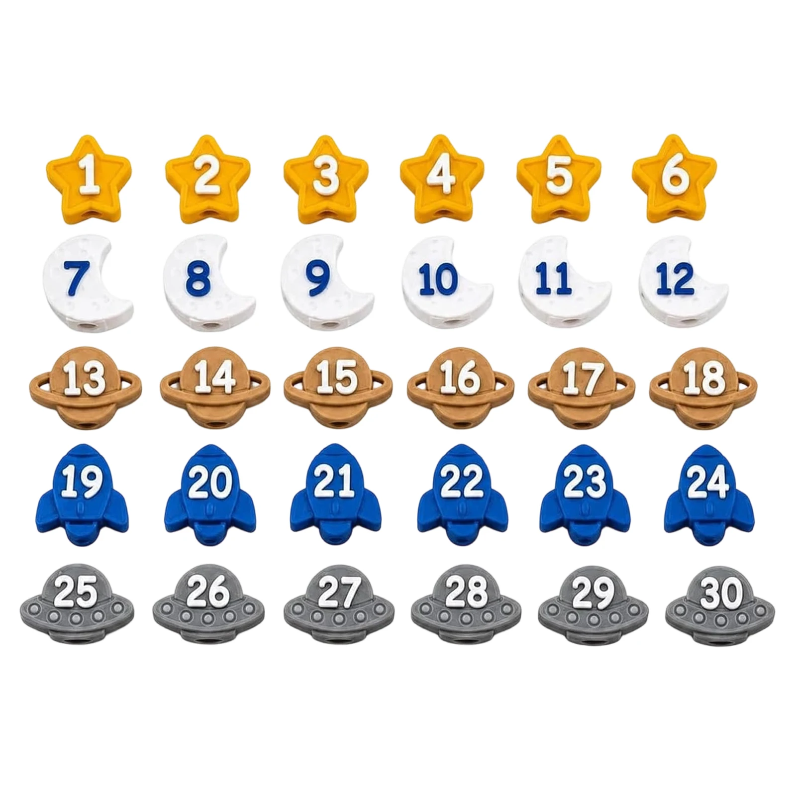 30 Pcs Pencil Tracking Markers Reusable Number Pencil Markers Pencils Number Toppers for Supply Stations and School Organization