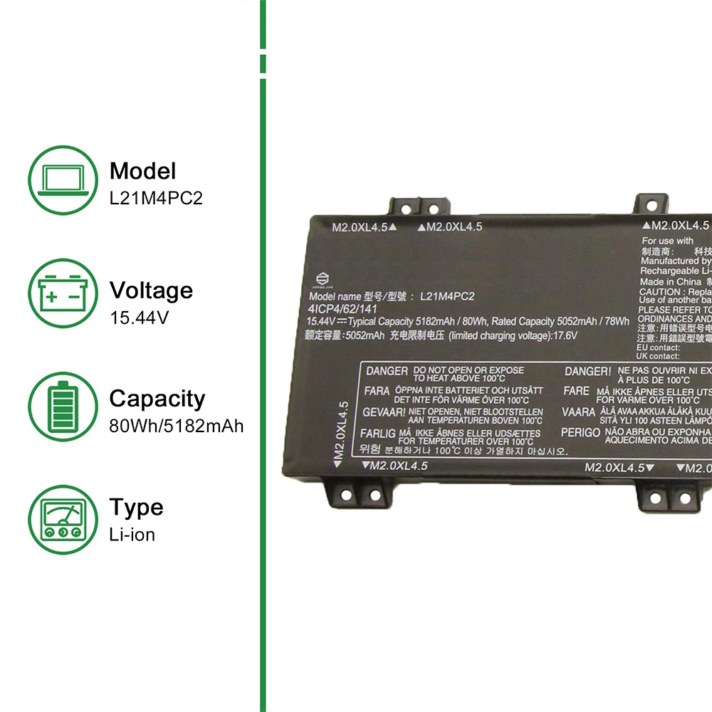 Imagem -03 - Bateria para Lenovo Legion 15iah7 15iah7h Legion Pro 16iah7 Série 16iah7h L21b4pc0 L21m4pc3 L21c4pc1 L21m4pc2 Sb11f24155