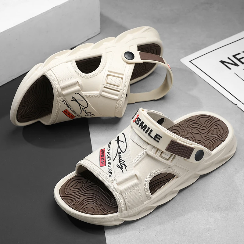 Summer Sandals Men's Slippers Couples Outdoor Slippers Beach Sandals Trendy One word Slippers Garden Anti slip Slippers  Clogs