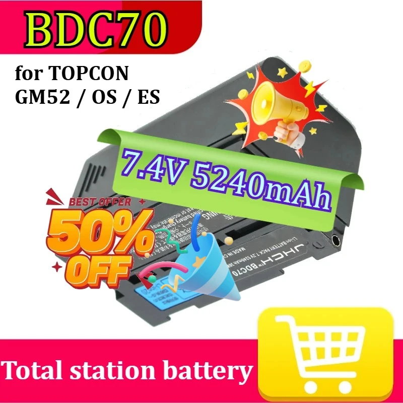 

Новая батарея BDC70 7.4V 5240mAh для тахеометров TOPCON серий GM52 / OS / ES