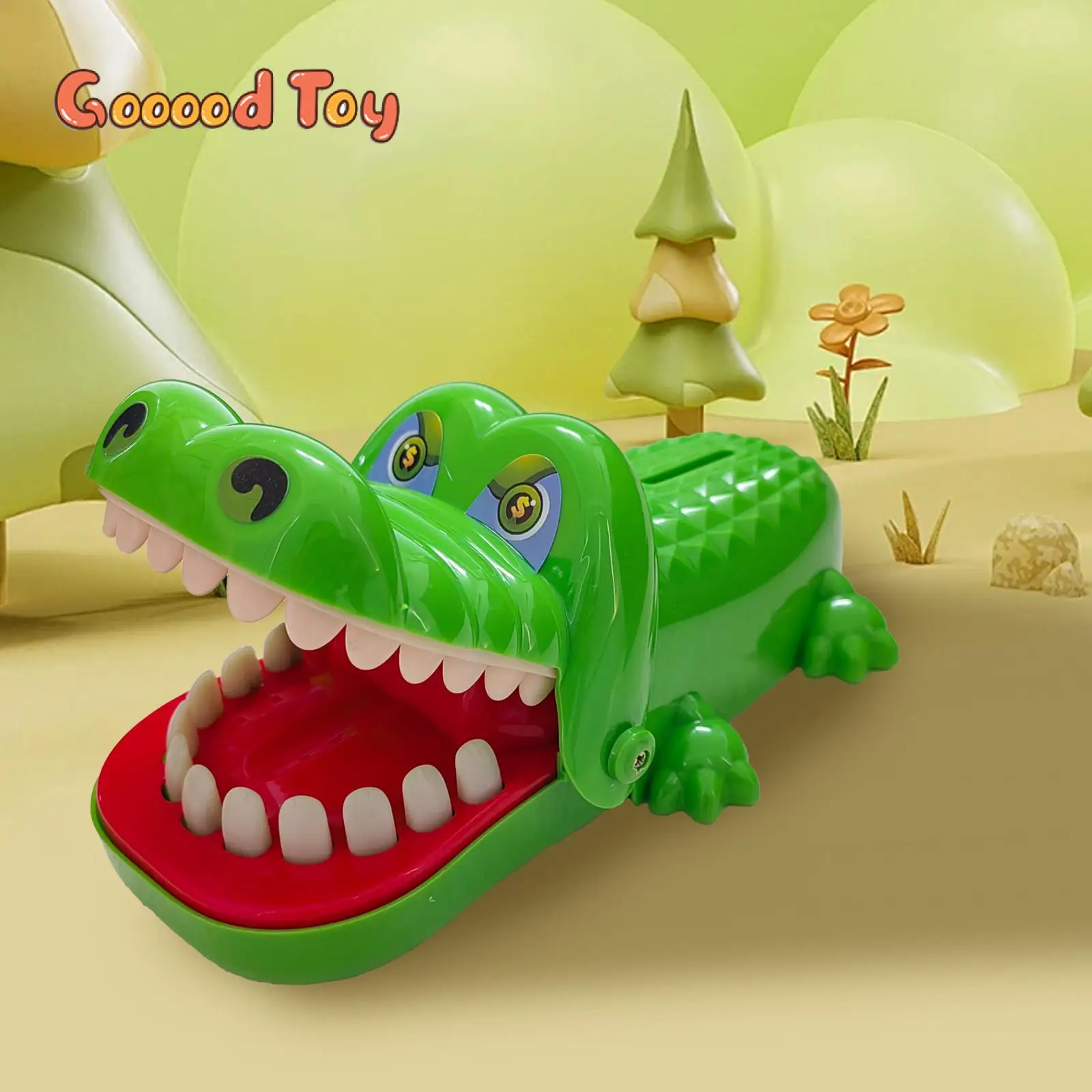 

2IN1 Crocodile Piggy Bank Fall-proof Coins Cash Saving Box Creative Game Classic Practical Jokes Biting Hand Crocodile Kids Toy